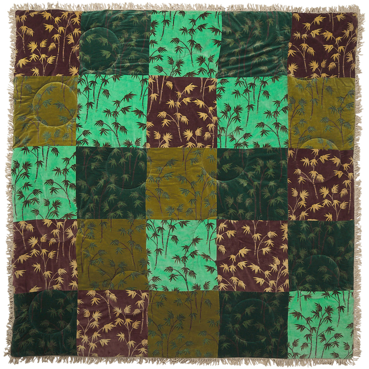 Aneta Patchwork Velvet Bedcover