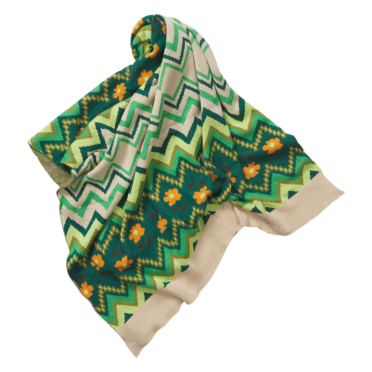 Calina Cotton Knit Blanket - Verdant