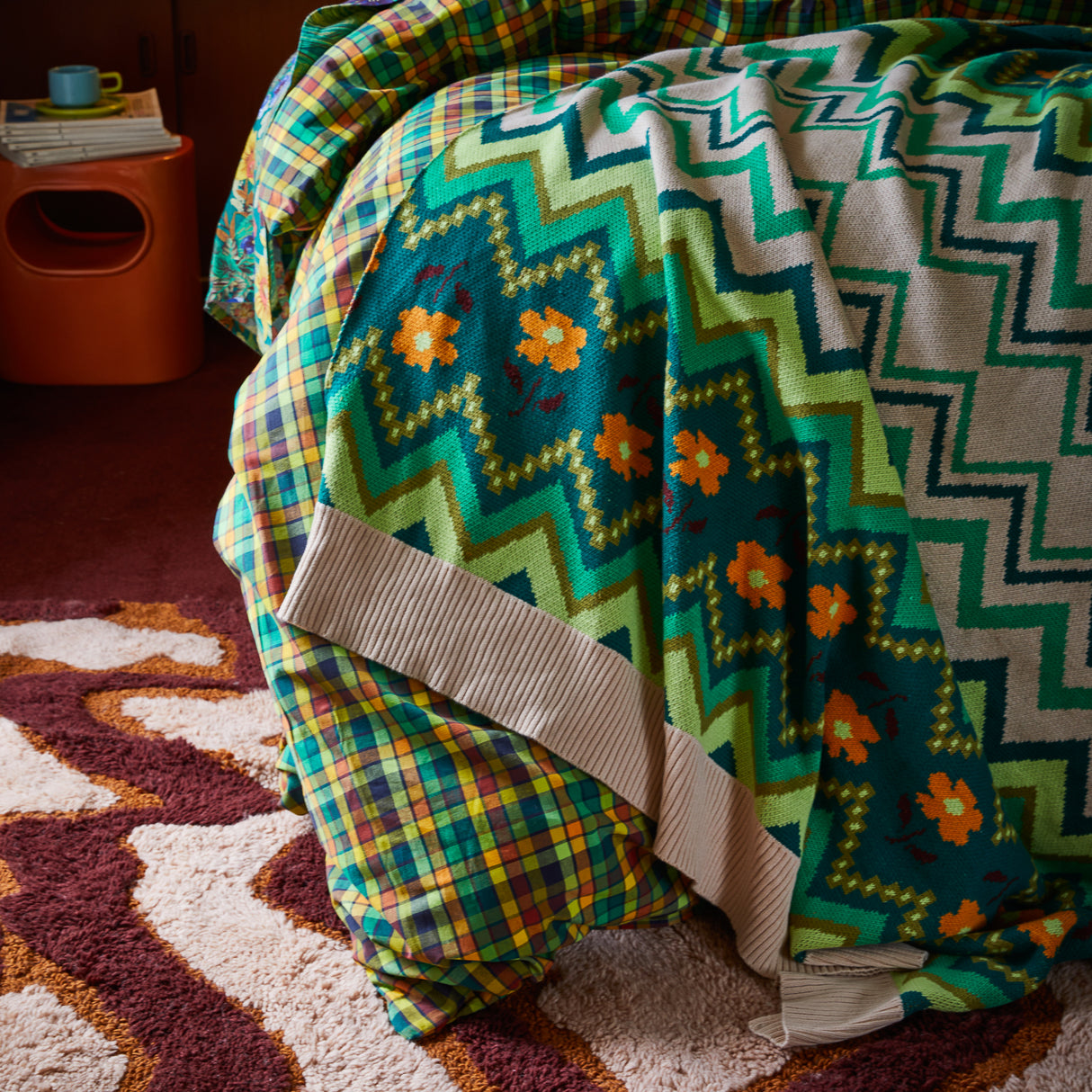 Calina Cotton Knit Blanket - Verdant