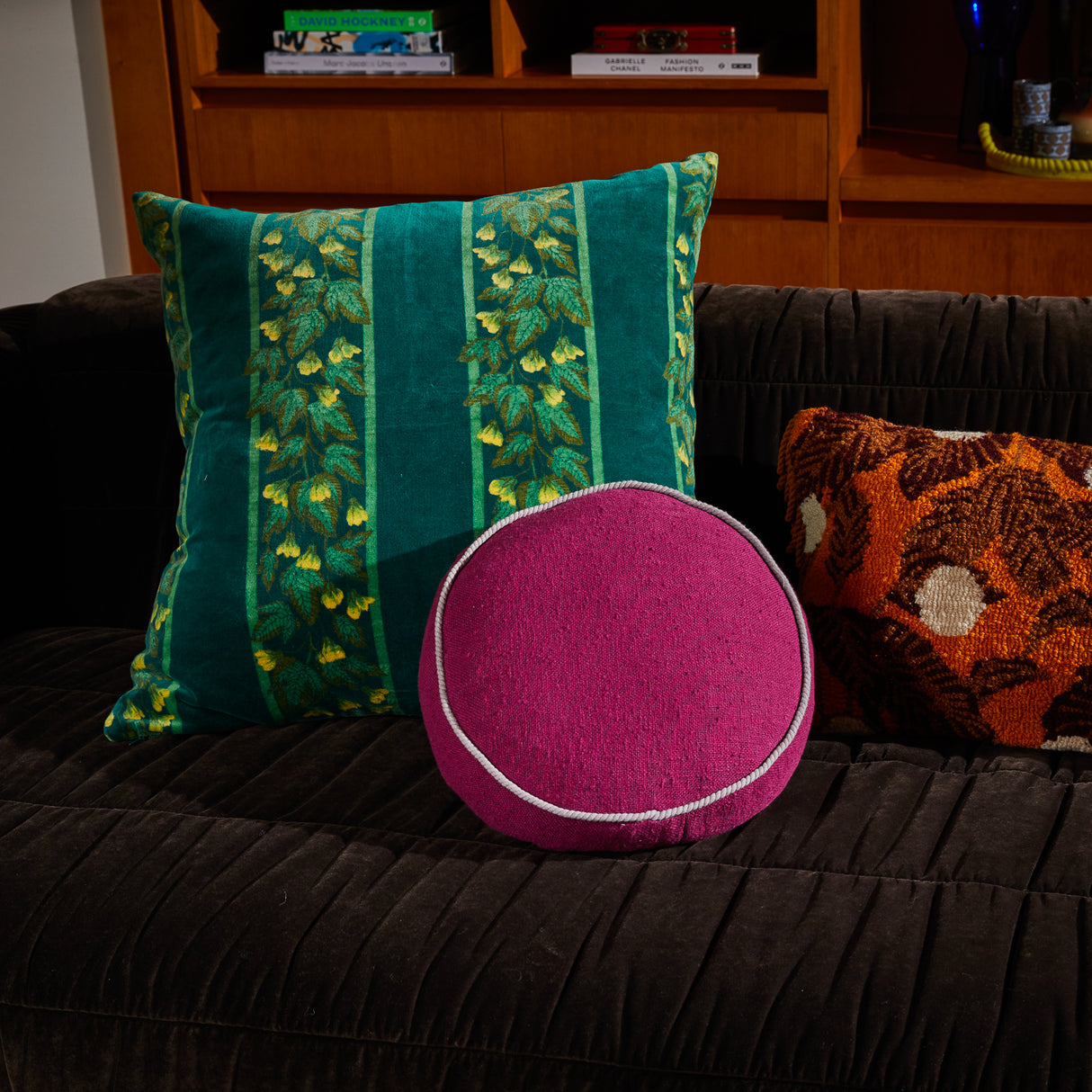 Dana Round Cushion - Plumberry Feather Insert
