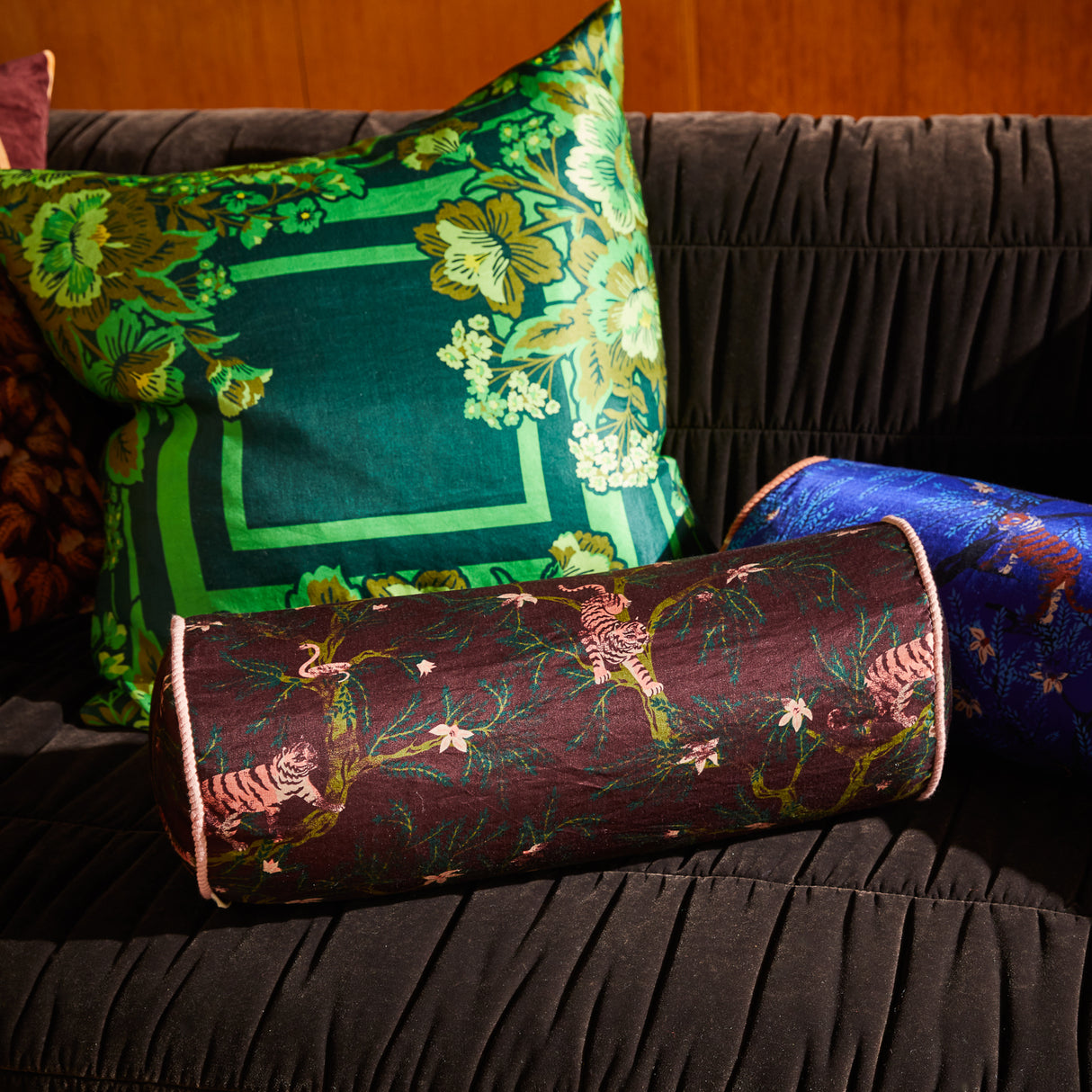 Andrea Bolster Cushion - Rosewood Feather Insert