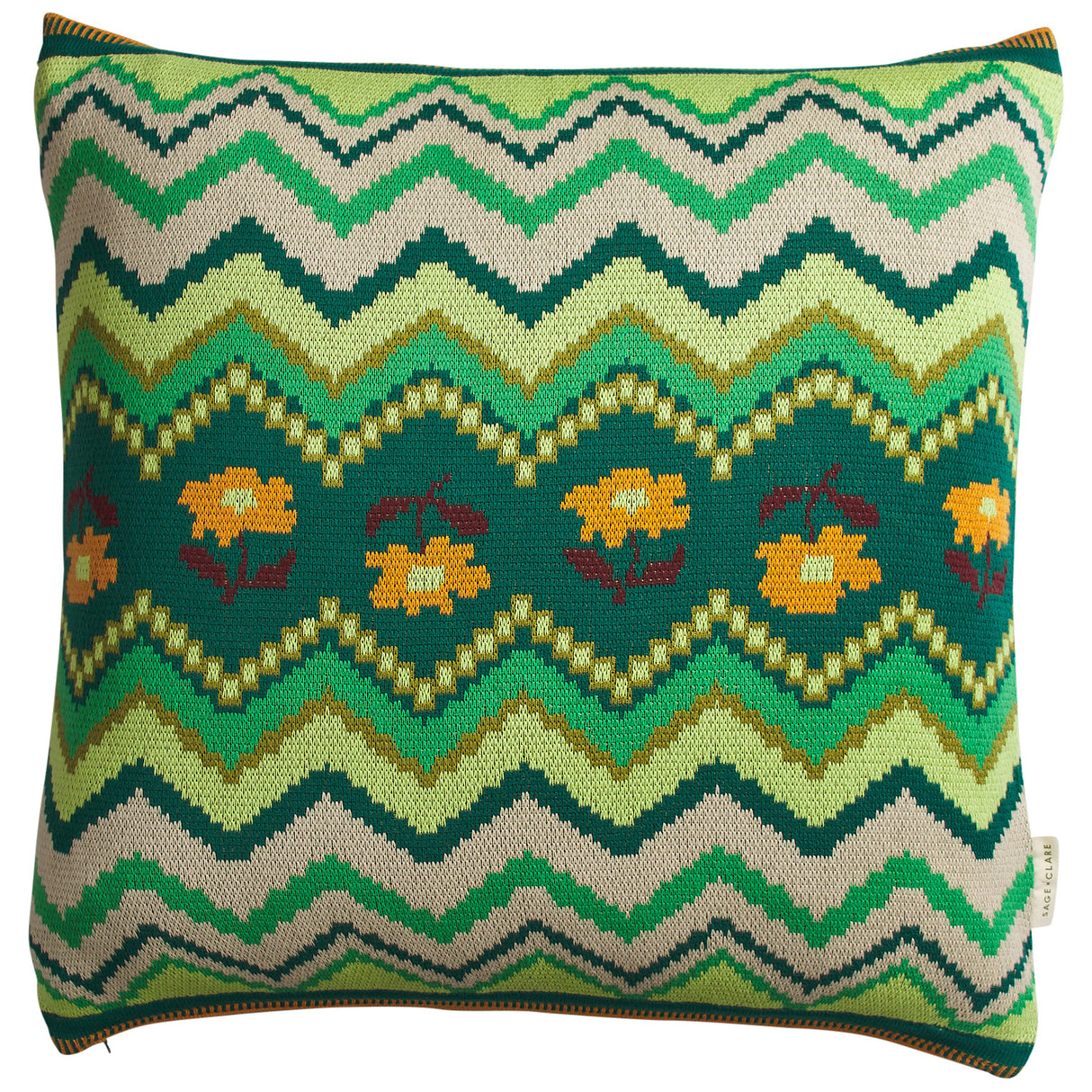 Calina Knit Cushion - Verdant Feather Insert