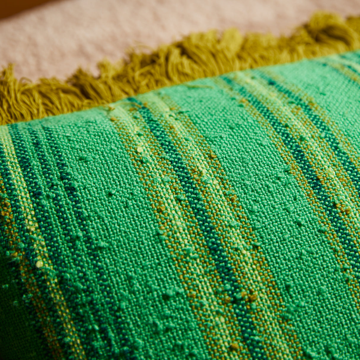 Nicolette Woven Cushion - Spring Green Feather Insert