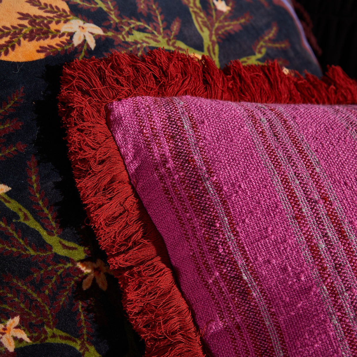 Nicolette Woven Cushion - Pansy Feather Insert