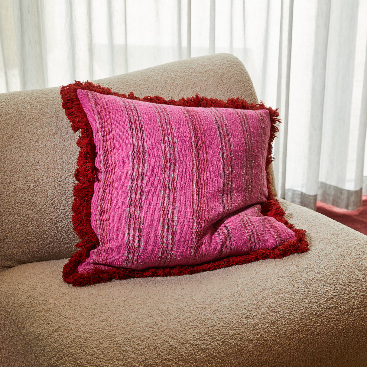 Nicolette Woven Cushion - Pansy Feather Insert