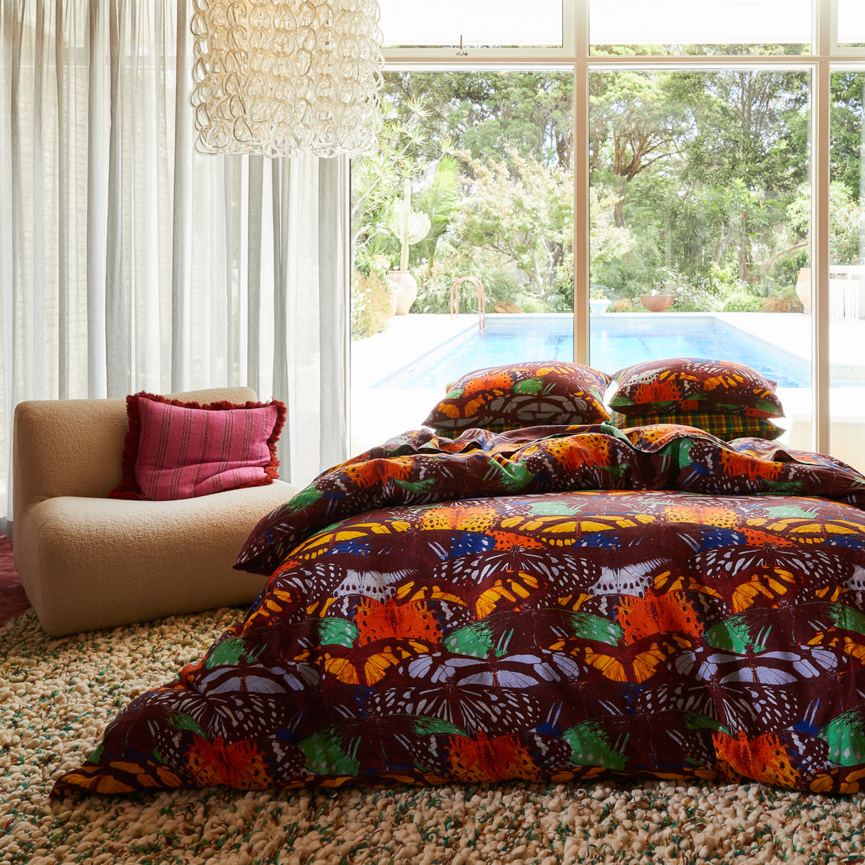 Nicolette Woven Cushion - Pansy Feather Insert