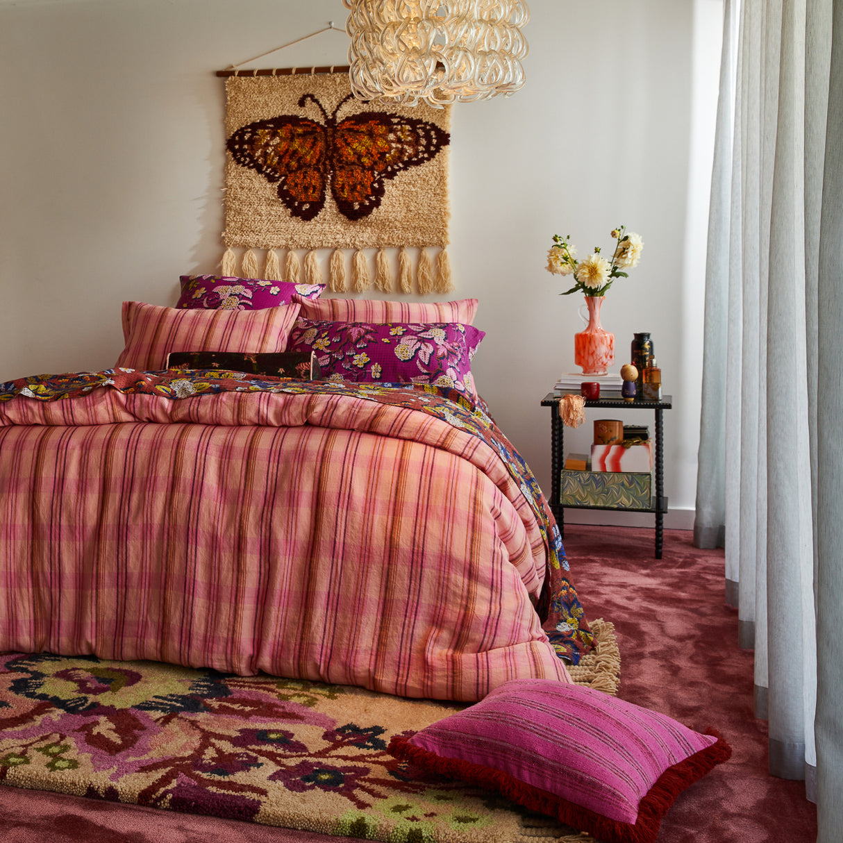 Nicolette Woven Cushion - Pansy Feather Insert