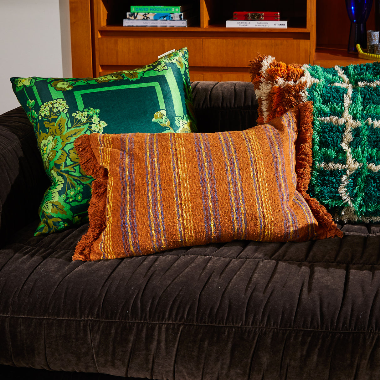 Nicolette Woven Cushion - Russet Feather Insert