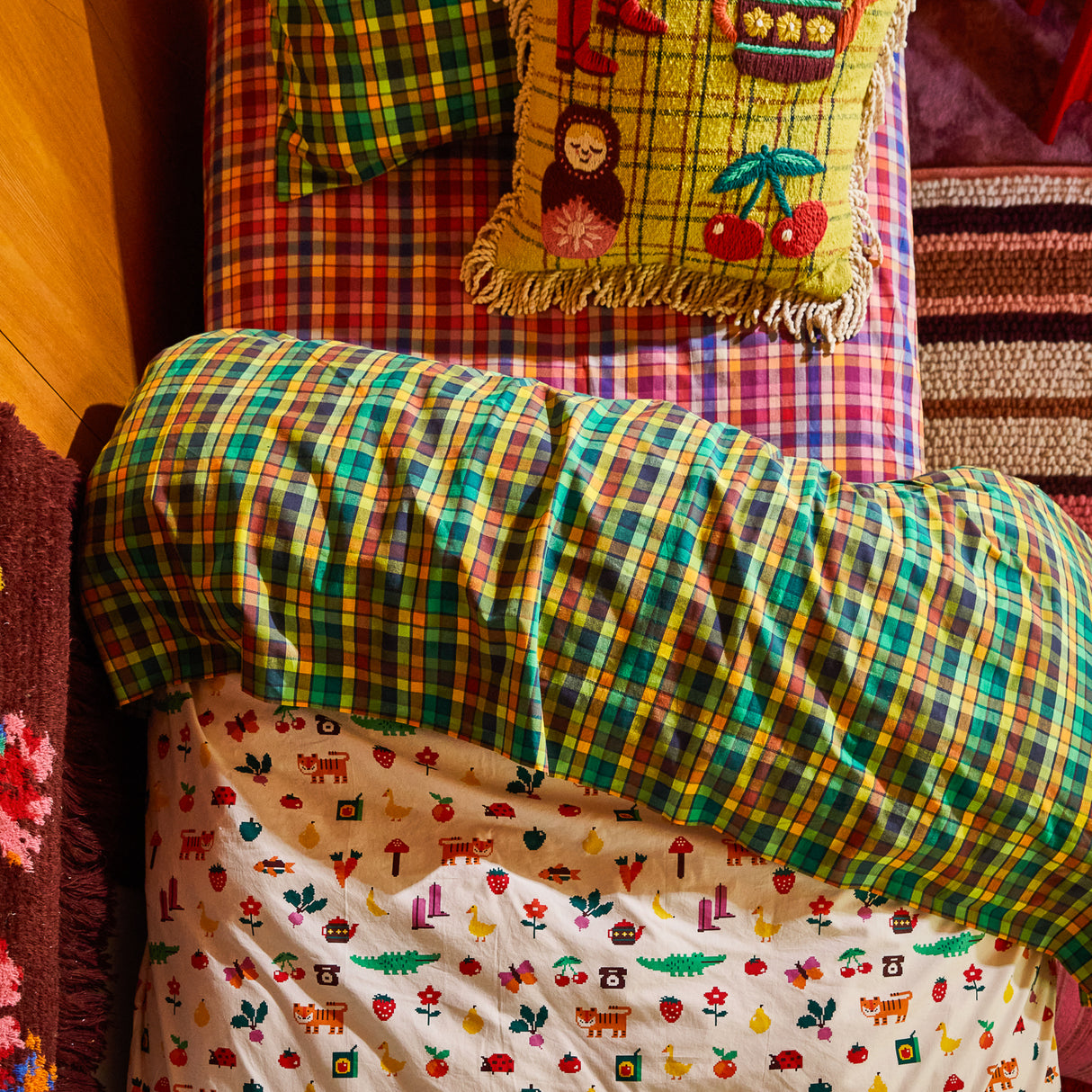 Stela Cotton Sheets - Spring Green Flat Sheet / Single