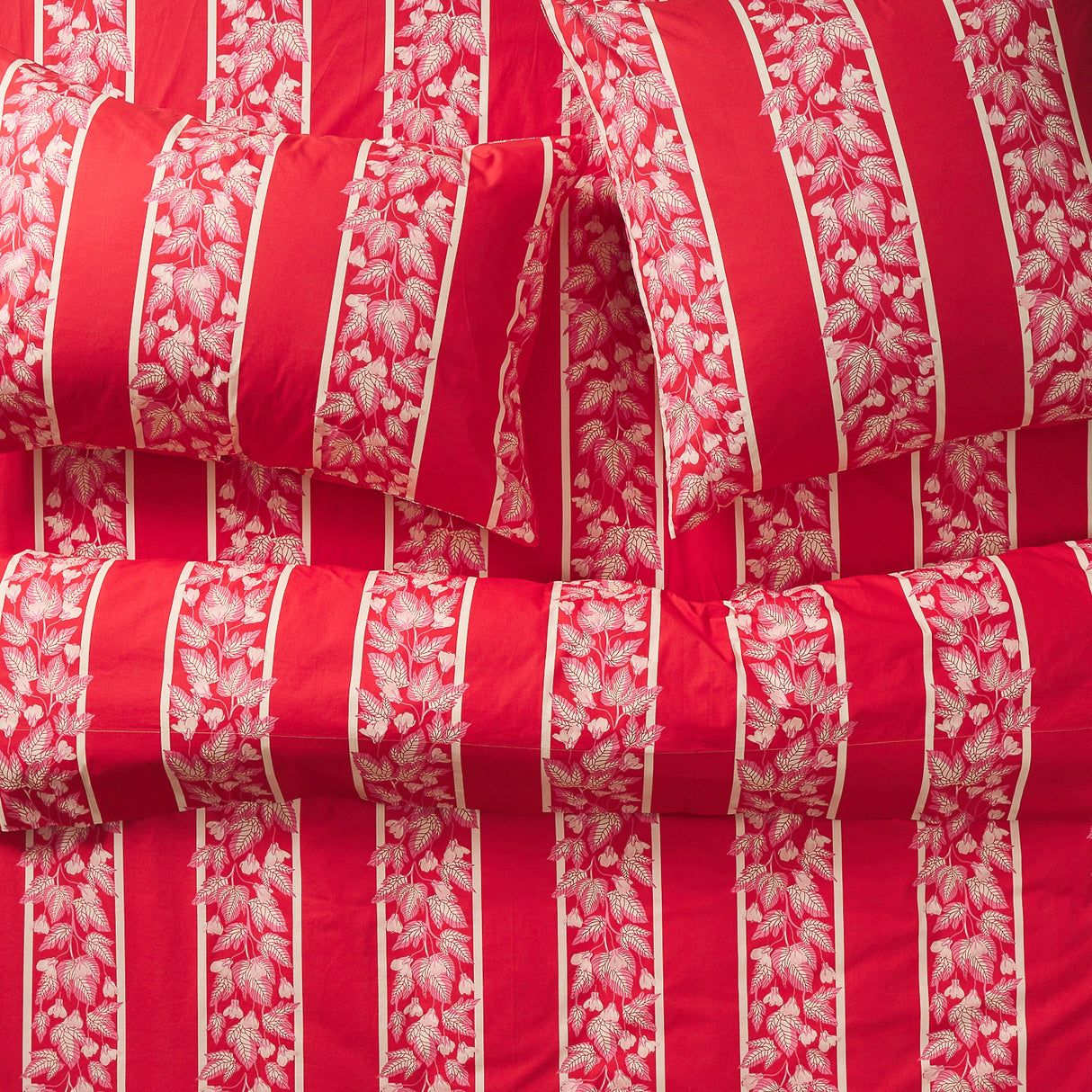 Agata Cotton Sheets - Vermillion Flat Sheet / Single