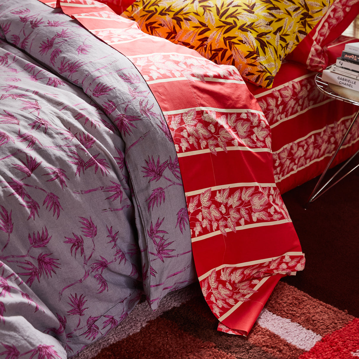 Agata Cotton Sheets - Vermillion Flat Sheet / Single