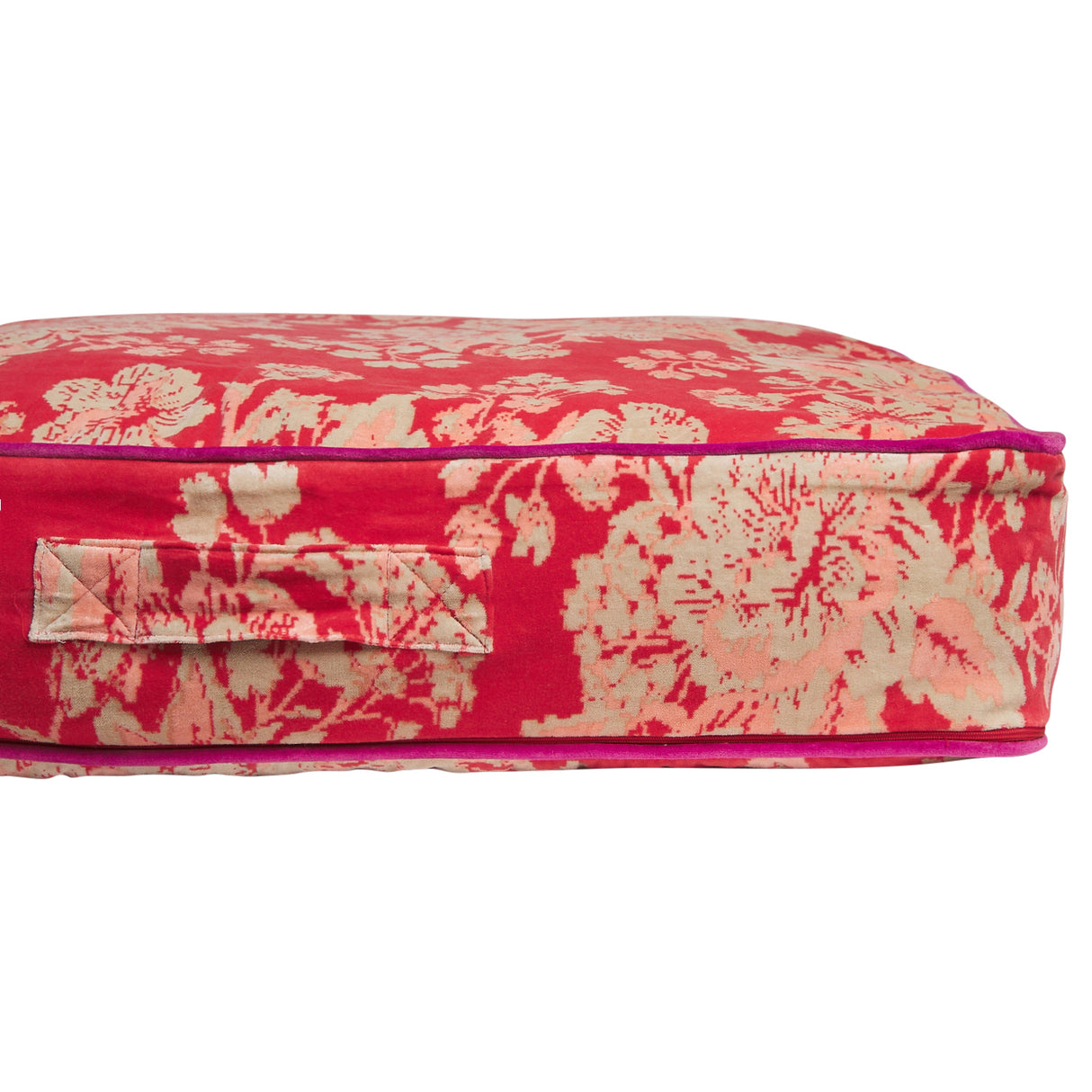 Hazel Velvet Floor Cushion - Vermillion