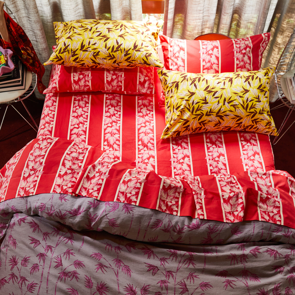 Agata Cotton Pillowcase Set - Vermillion Standard