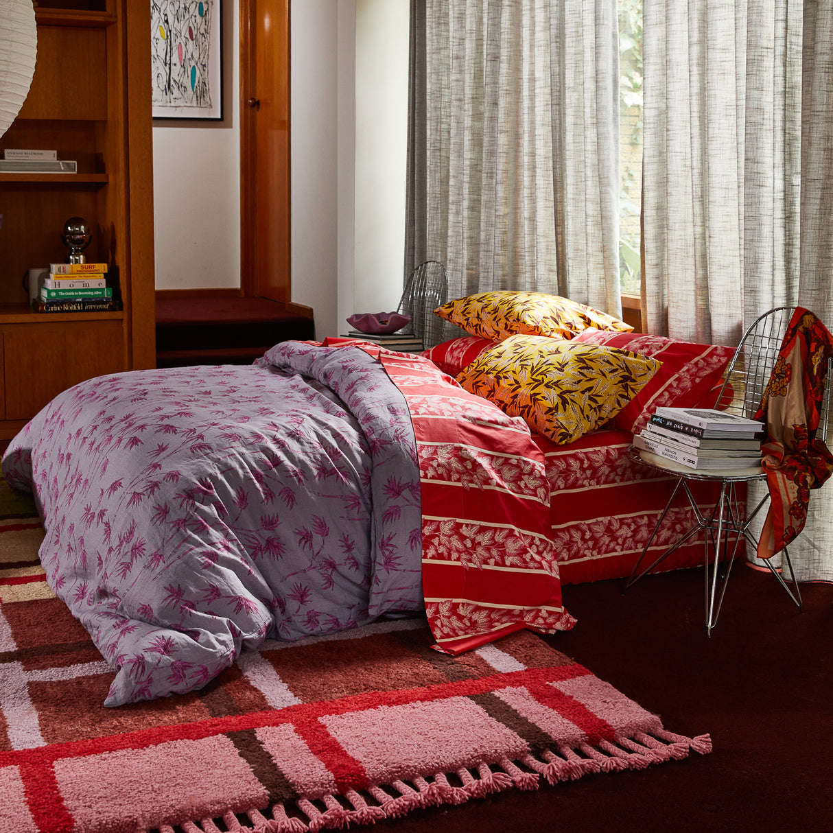 Agata Cotton Pillowcase Set - Vermillion Standard