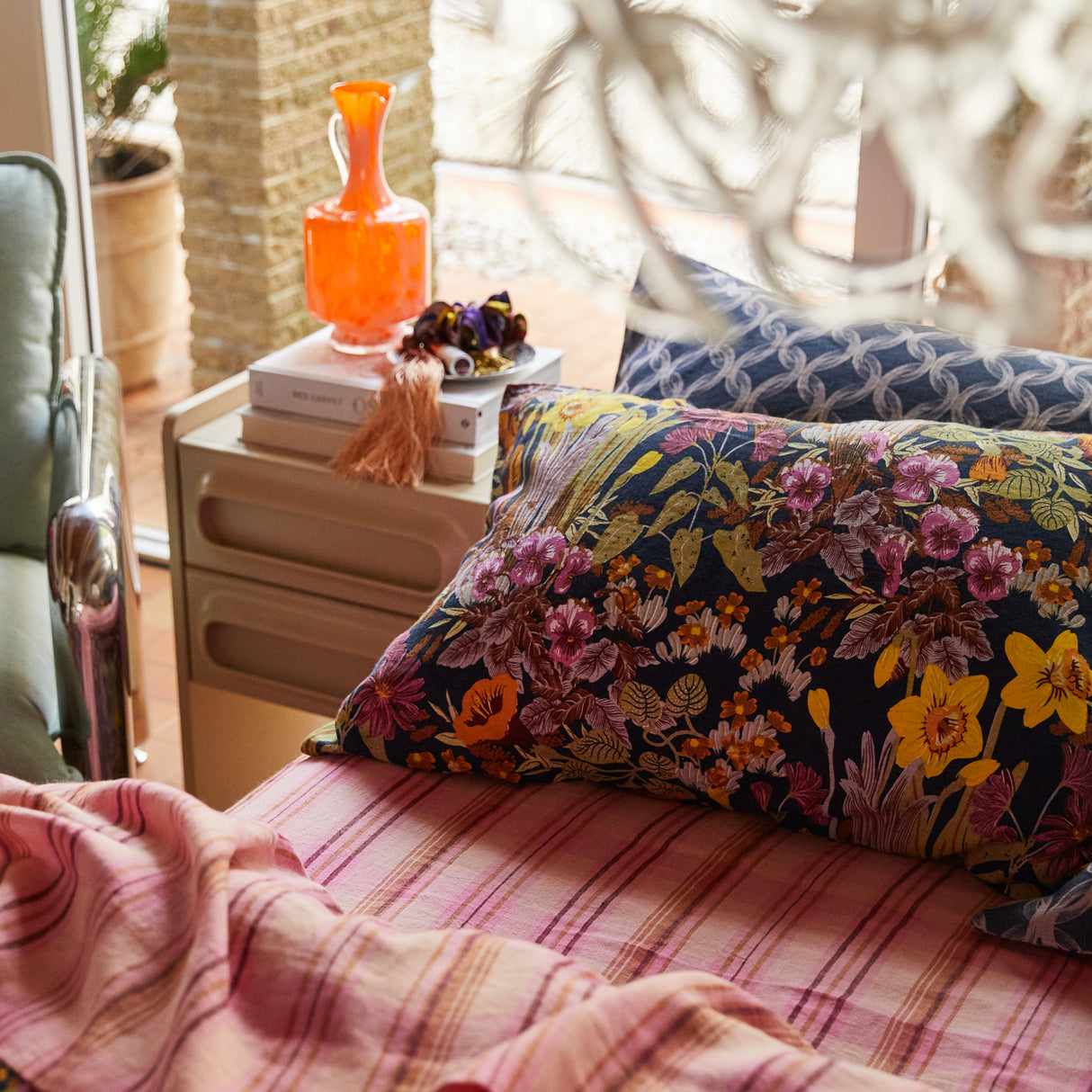 Babette Linen Pillowcase Set - Ink Standard