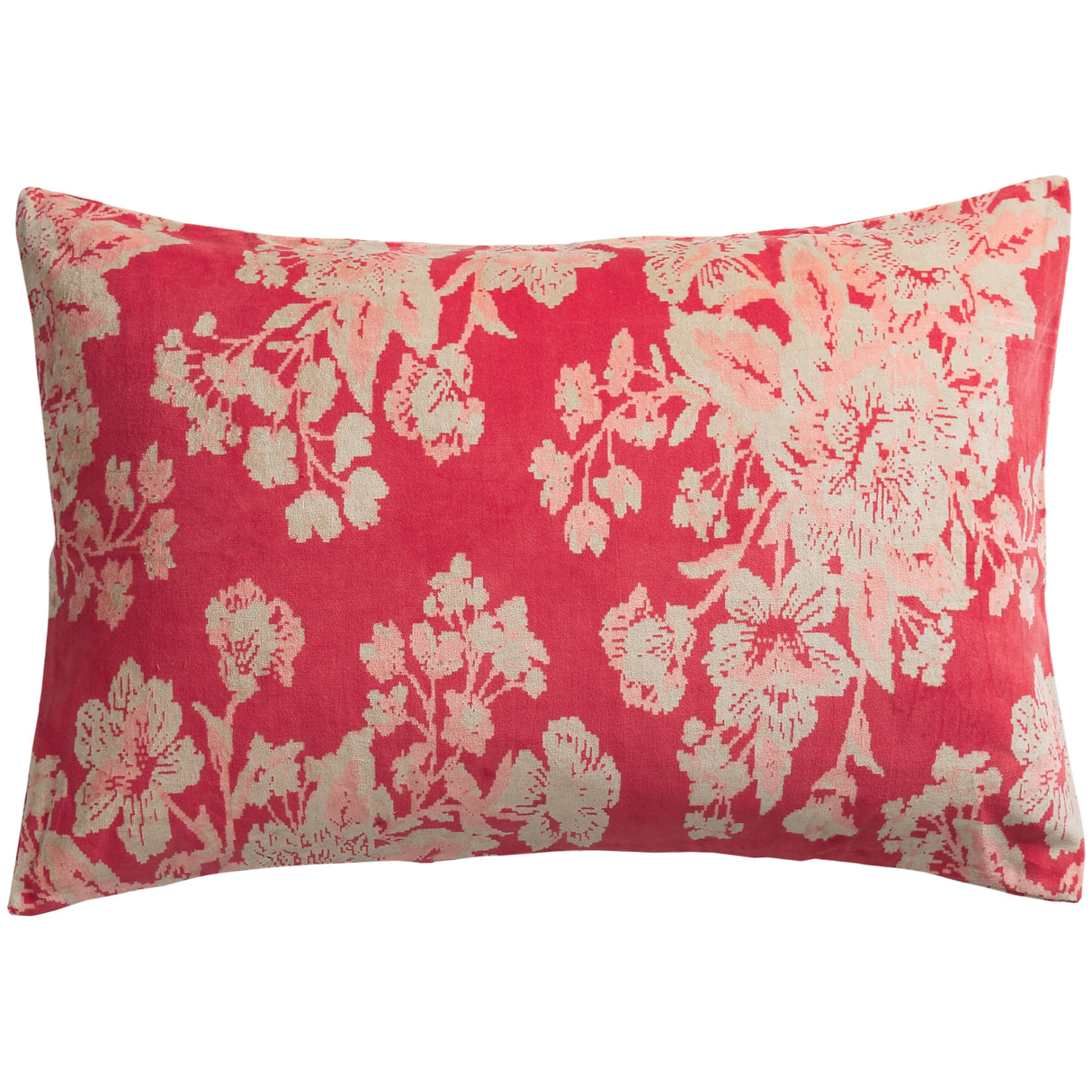 Hazel Velvet Pillowcase - Vermillion Standard