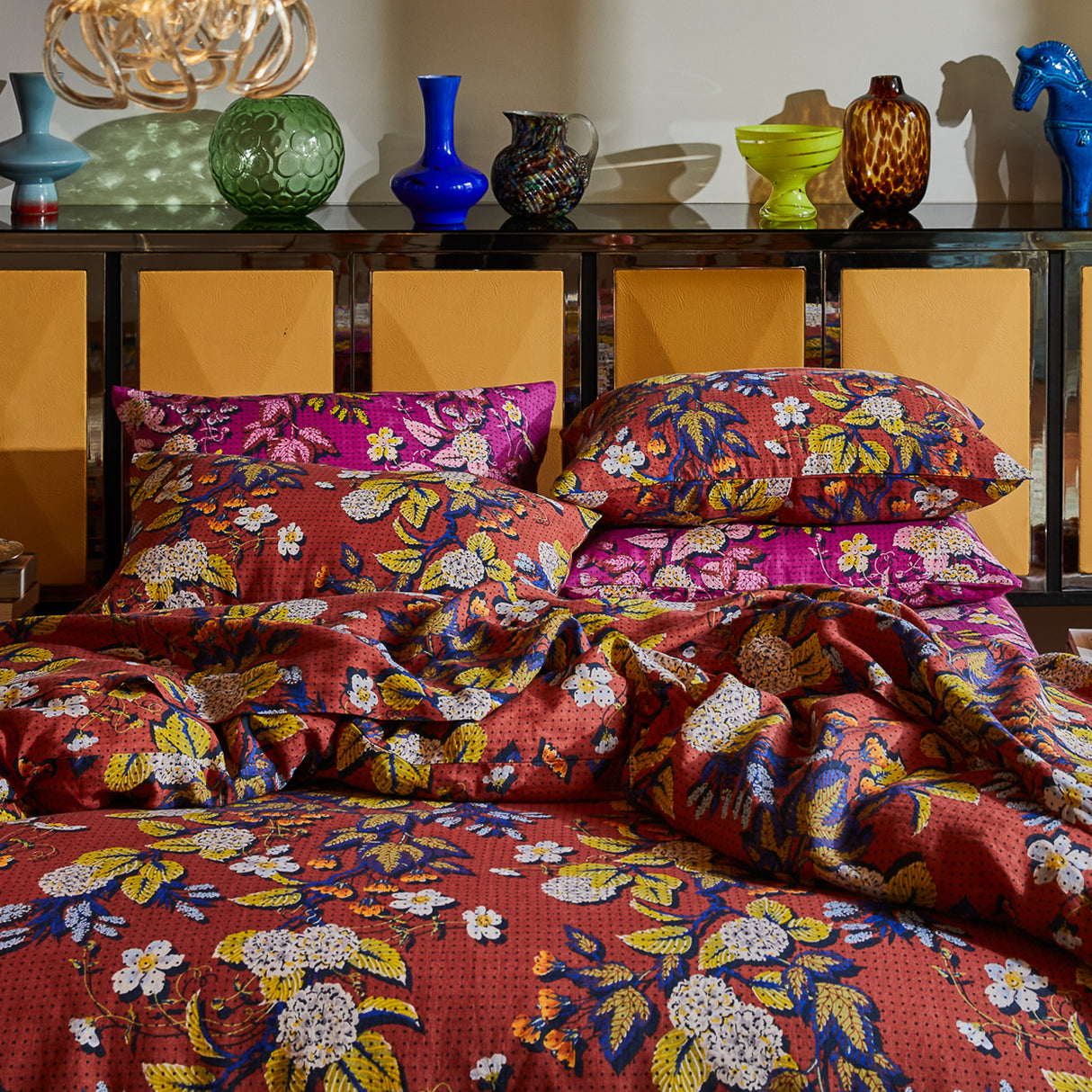 Heidi Linen Pillowcase Set - Burnt Sienna Standard