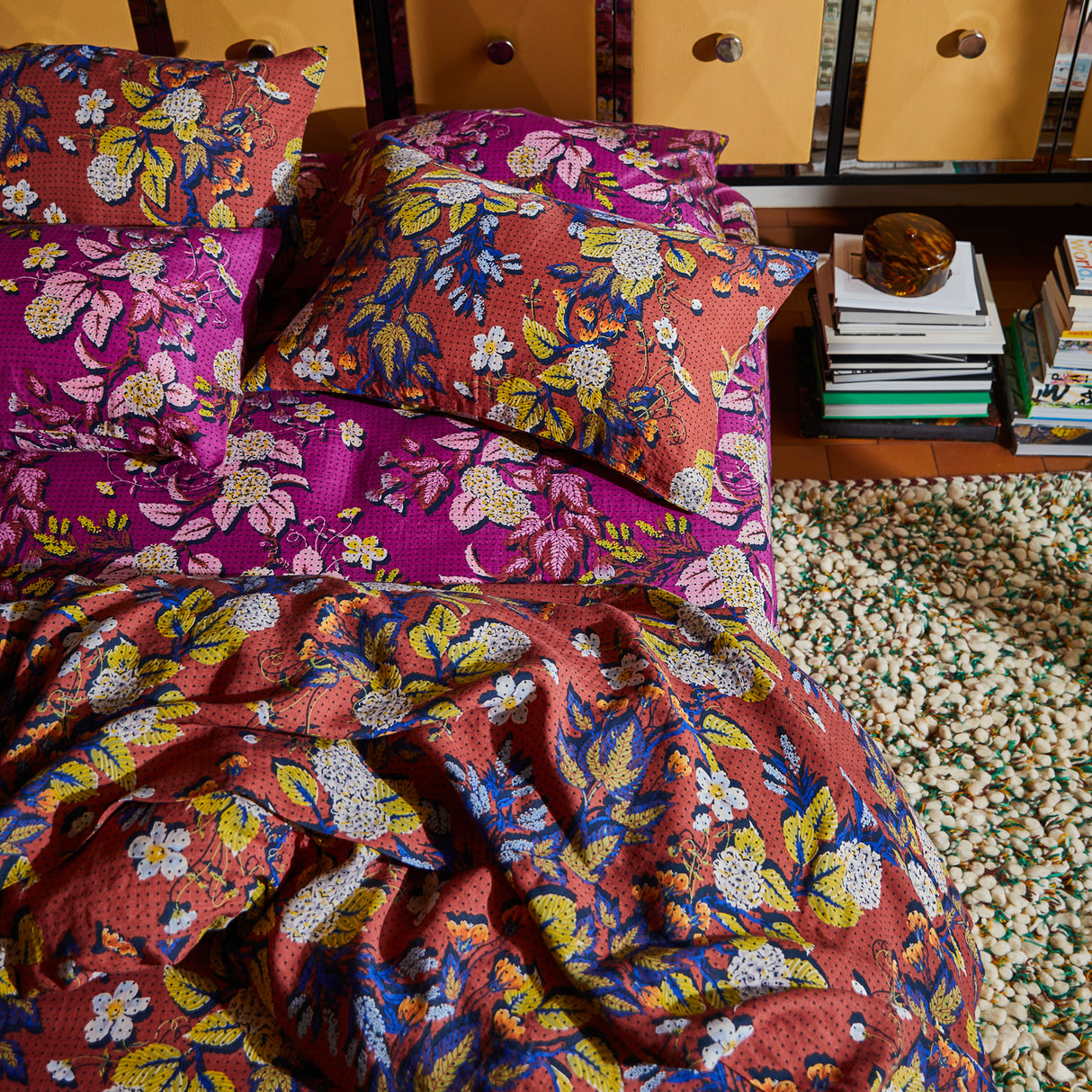 Heidi Linen Pillowcase Set - Burnt Sienna Standard