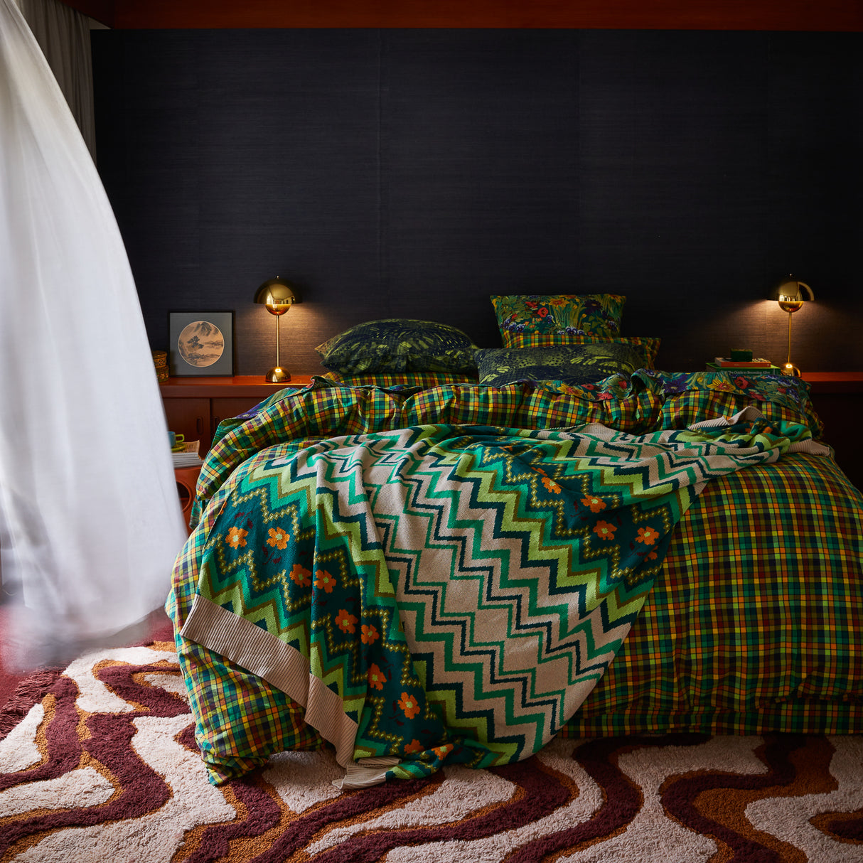 Emilia Linen Pillowcase Set - Ink Standard