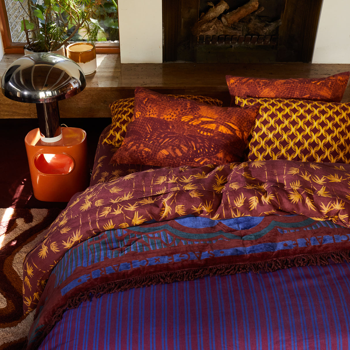 Emilia Linen Pillowcase Set - Marigold Standard