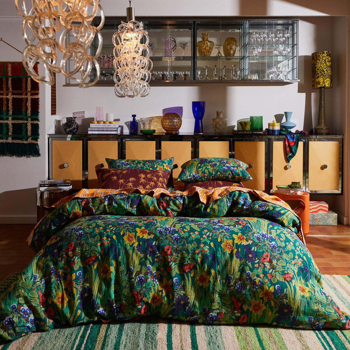 Babette Linen Quilt Cover - Verdant Queen