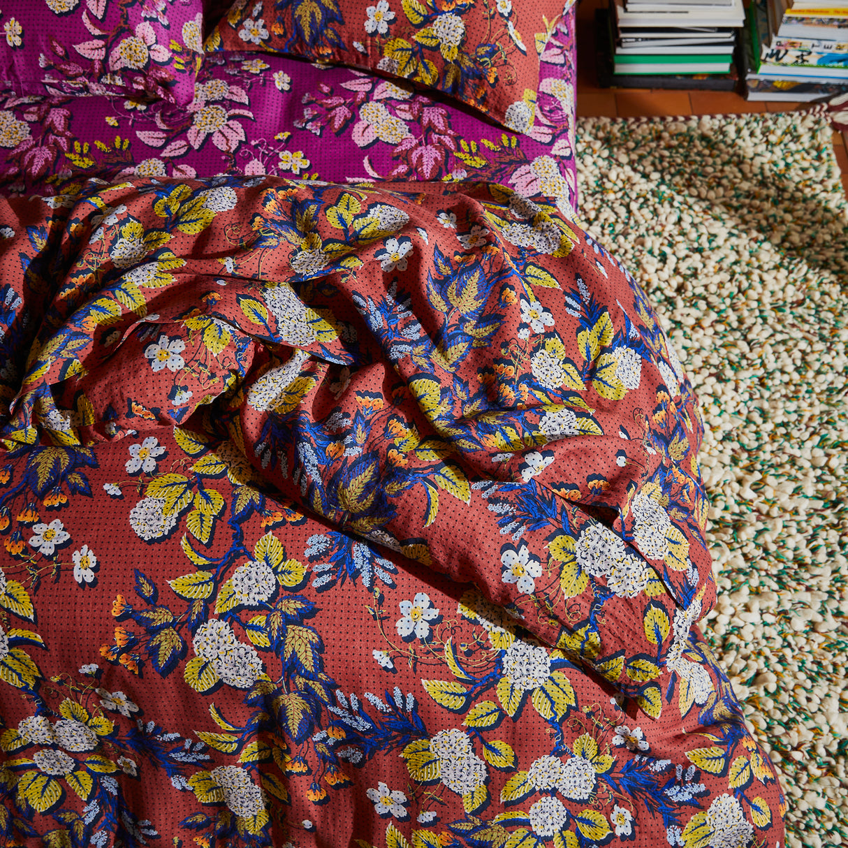 Heidi Linen Quilt Cover - Burnt Sienna Queen