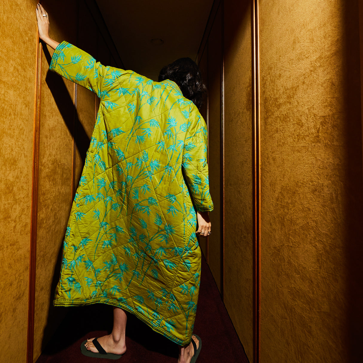 Aneta Quilted Robe - Juniper Small