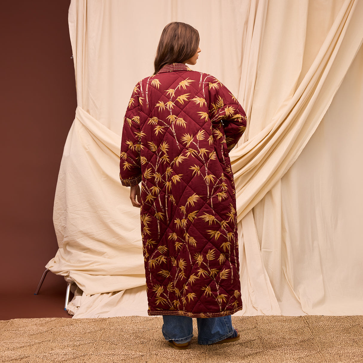 Aneta Quilted Robe - Rosewood Small