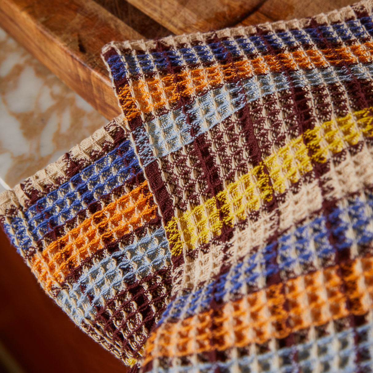 Stela Check Tea Towel - Cornflower