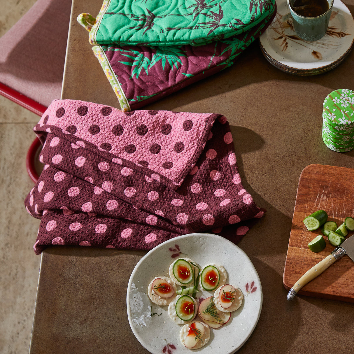 Paige Tea Towel - Rosewood