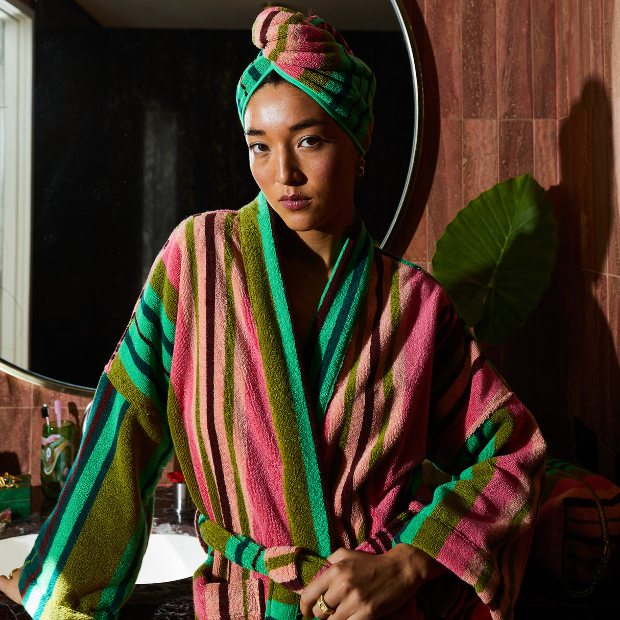 Nicolette Towelling Robe - Juniper XS/S