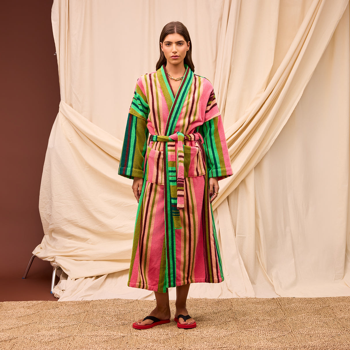 Nicolette Towelling Robe - Juniper XS/S