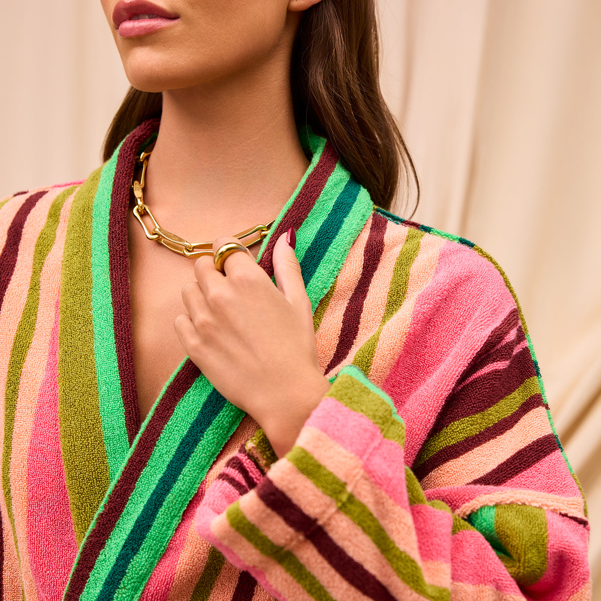 Nicolette Towelling Robe - Juniper XS/S