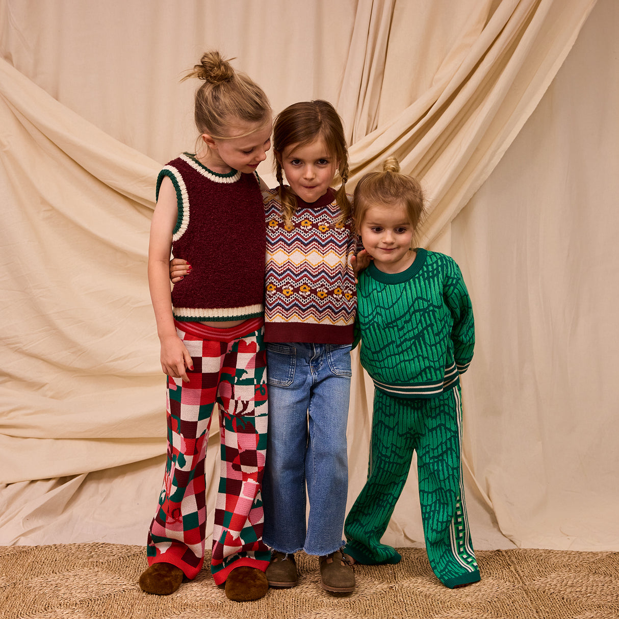 Eleni Kids Knit Vest - Rosewood 3