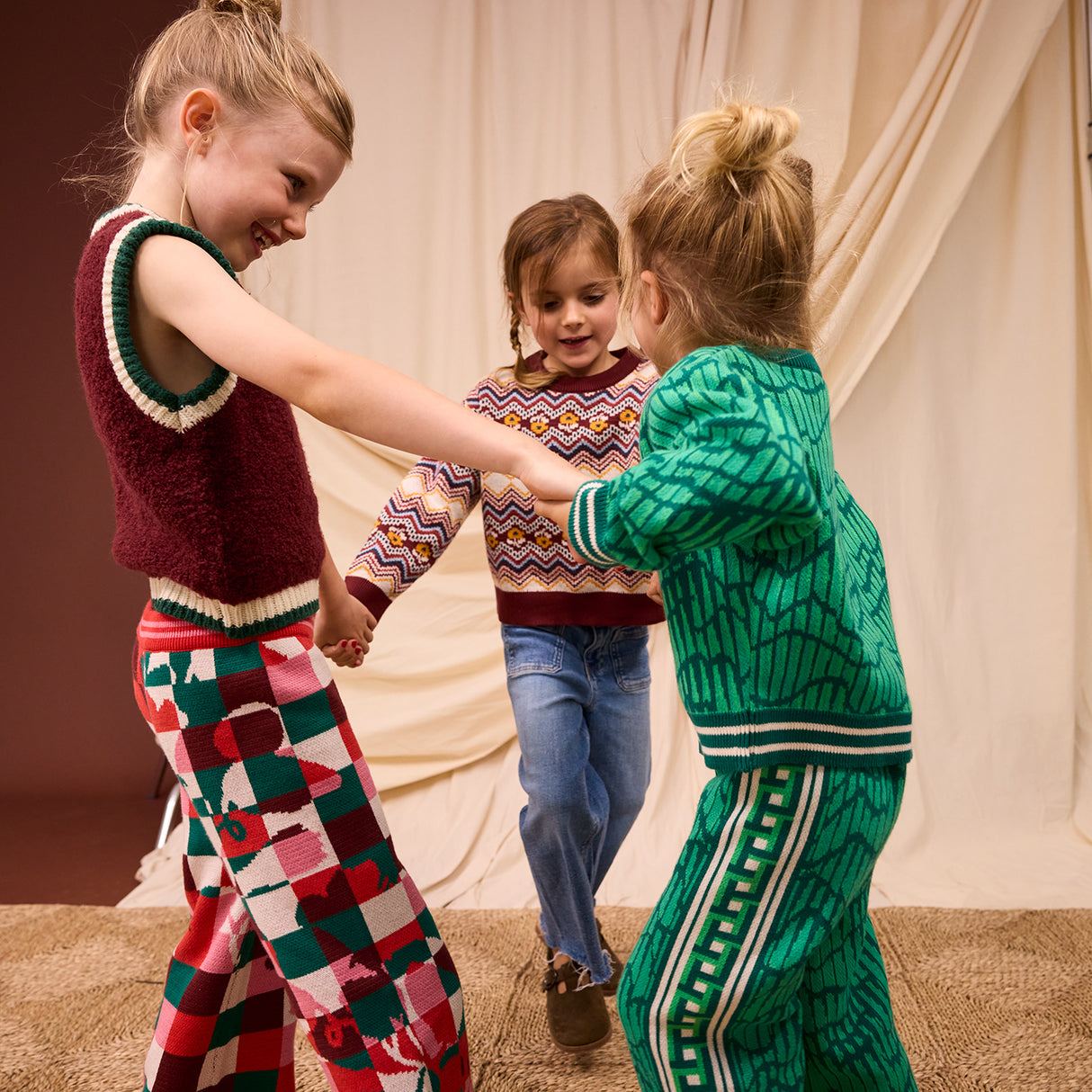 Eleni Kids Knit Vest - Rosewood 3