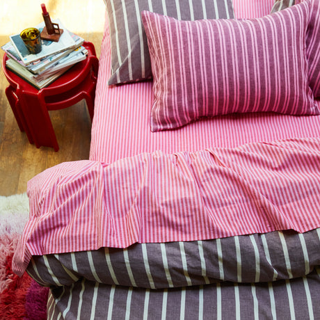 Cordell Cotton Sheets - Scarlet Flat Sheet / Single