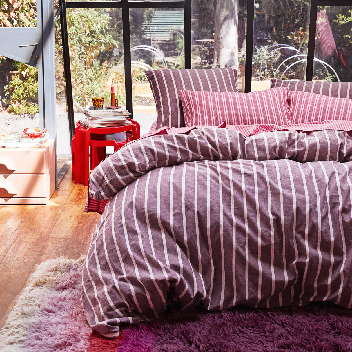 Abrielle Cotton Quilt Cover - Mahogany Single