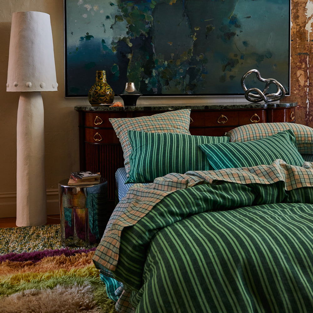 Marquis Linen Sheets - Jade Flat Sheet / Single