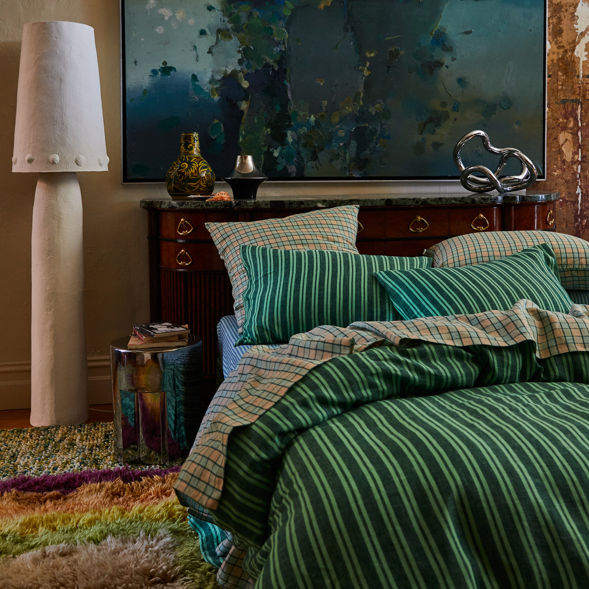 Marquis Linen Sheets - Jade Flat Sheet / Single