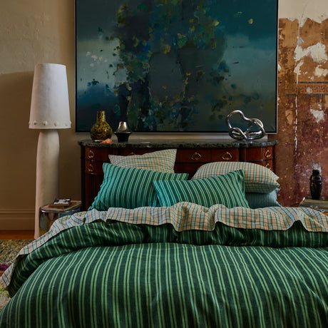 Marquis Linen Pillowcase Set - Jade Standard