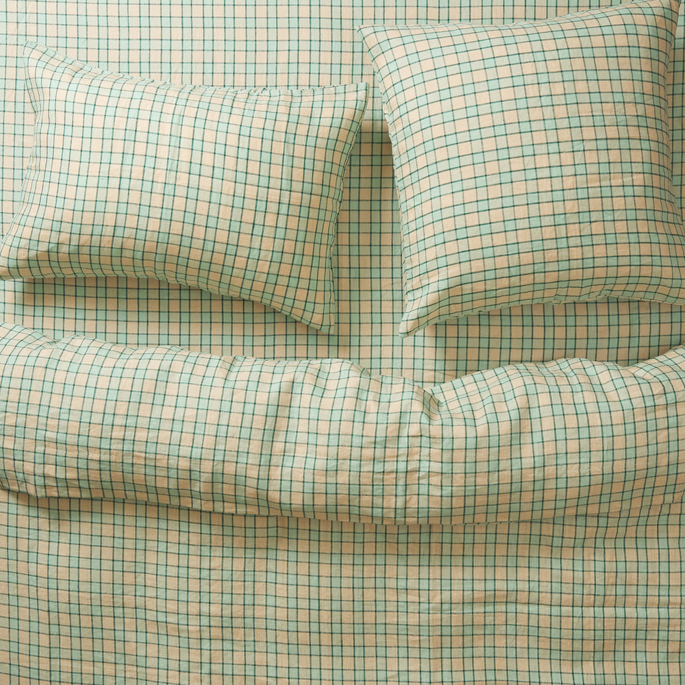 Marquis Linen Quilt Cover - Jade Single
