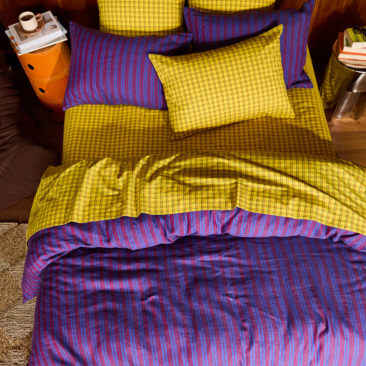 Nadine Linen Quilt Cover - Burnt Sienna Single