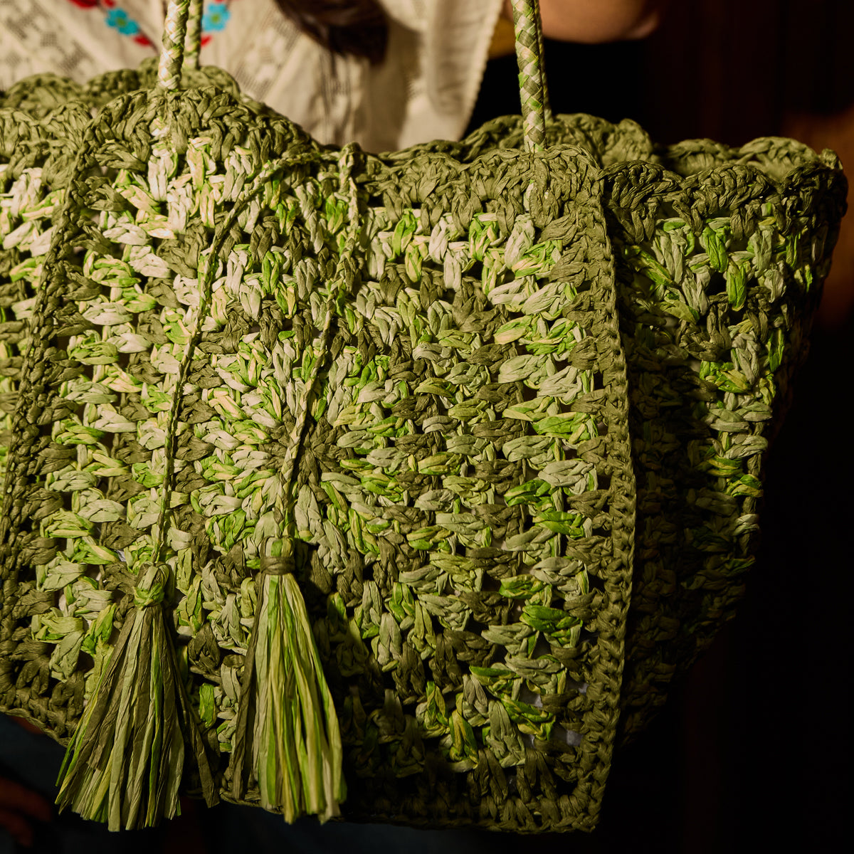 Solara Crochet Bag - Hunter Green