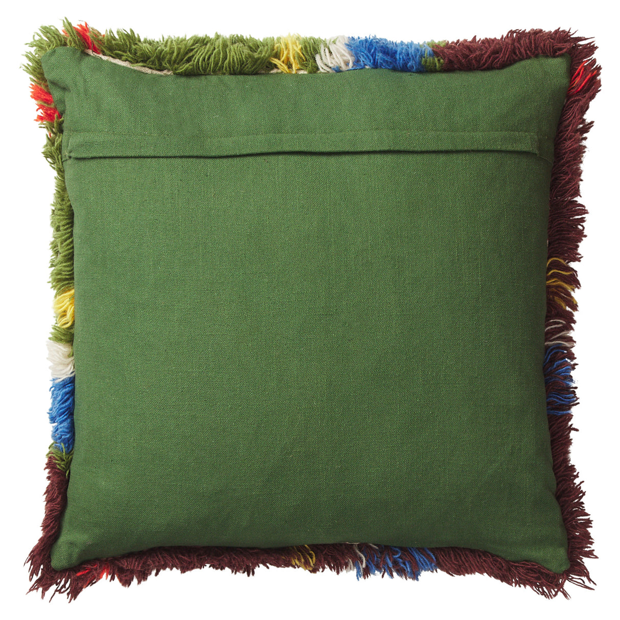 Frances Shag Cushion - Hunter Green Feather Insert