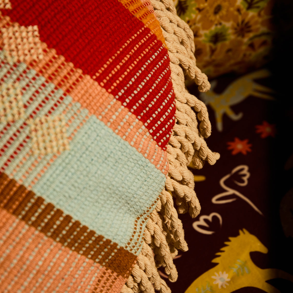 Shiloh Cross-Stitched Embroidered Cushion Feather Insert