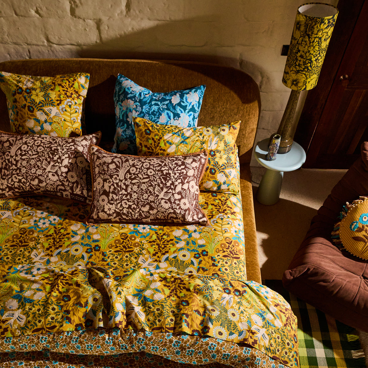 Sloane Cotton Sheets - Ochre Fitted Sheet / Cot