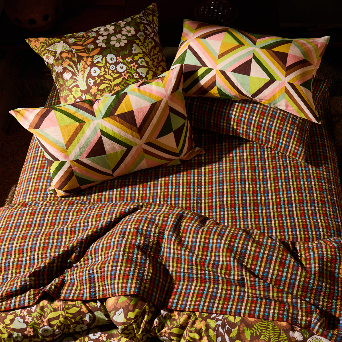 June Cotton Seersucker Sheets Fitted Sheet / Cot