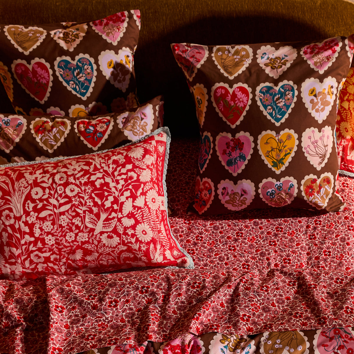 Loretta Cotton Euro Pillowcase Set - Umber