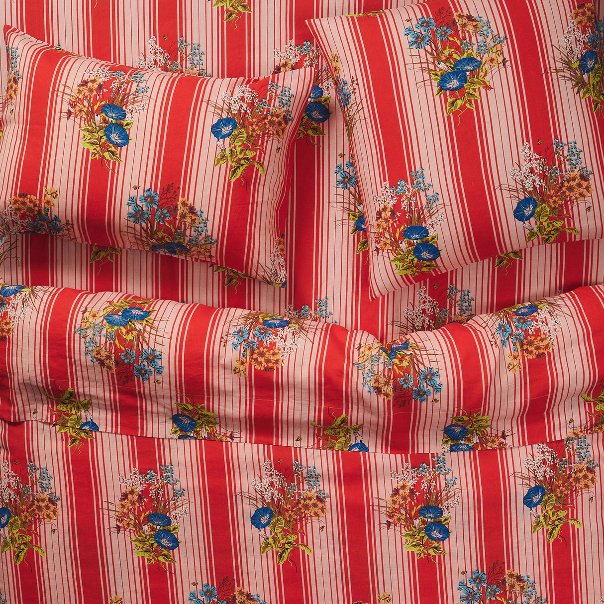 Dempsey Linen Euro Pillowcase Set - Poppy