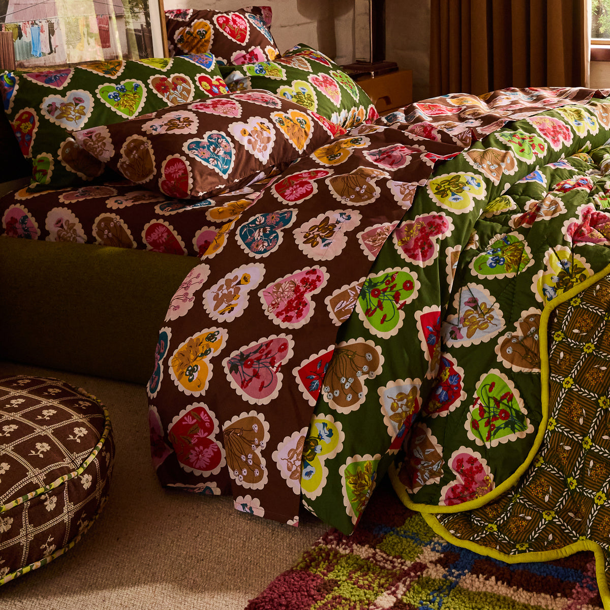 Loretta Cotton Pillowcase Set - Umber Standard